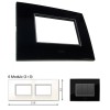 GM Casaviva PXSF06014 6M (3+3) Horizontal Glossy Black Cover Plate With Frame