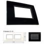 GM Casaviva PXSF06014 6M (3+3) Horizontal Glossy Black Cover Plate With Frame