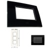 GM Casaviva PXSF06018 6M Vertical Glossy Black Cover Plate With Frame