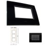 GM Casaviva PXSF06018 6M Vertical Glossy Black Cover Plate With Frame