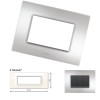 GM Casaviva PYSF06005 6M Horizontal Metalik Brazil Silver Cover Plate With Frame