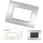 GM Casaviva PYSF06005 6M Horizontal Metalik Brazil Silver Cover Plate With Frame