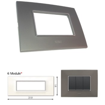 GM Casaviva PYSF06005 6M Horizontal Metalik Graphite Magnesia Cover Plate With Frame