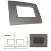 GM Casaviva PYSF06014 6M (3+3) Horizontal Metalik Graphite Magnesia Cover Plate With Frame