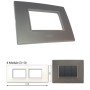 GM Casaviva PYSF06014 6M (3+3) Horizontal Metalik Graphite Magnesia Cover Plate With Frame