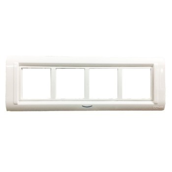 Cona Status 8 Module HZ White Cover Plate With Frame