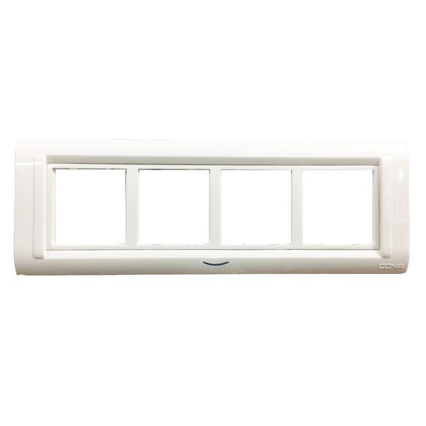 Cona Status 8 Module HZ White Cover Plate With Frame