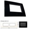 GM Casaviva PXSF08011 8M (4+4) Horizontal Glossy Black Cover Plate With Frame