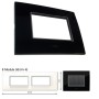 GM Casaviva PXSF08011 8M (4+4) Horizontal Glossy Black Cover Plate With Frame