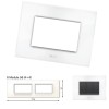 GM Casaviva PXSF08011 8M (4+4) Horizontal Glossy White Cover Plate With Frame