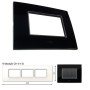 GM Casaviva PXSF09013 9M (3+3+3) Horizontal Glossy Black Cover Plate With Frame