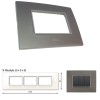 GM Casaviva PYSF09013 9M (3+3+3) Horizontal Metalik Graphite Magnesia Cover Plate With Frame