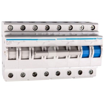 Hager SF463 63A 8 Module Four Pole MCB Changeover Switch