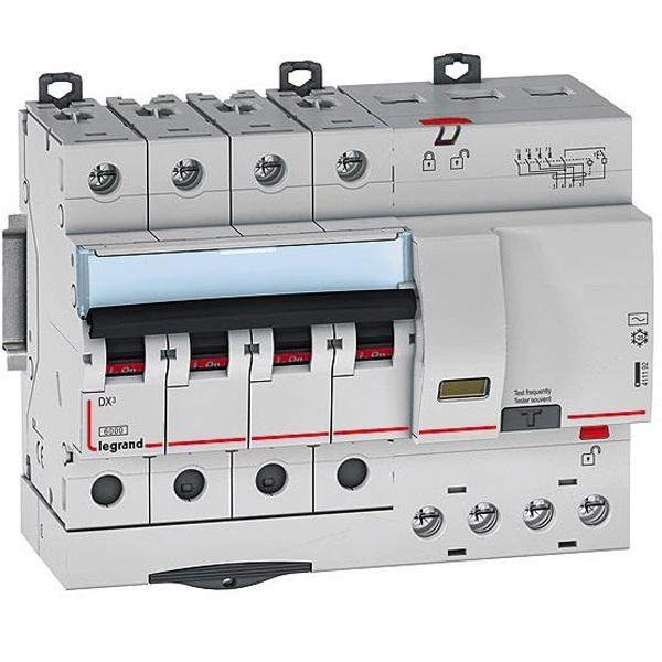Legrand DX3 411370 16A 100mA Four Pole RCBO