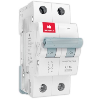 Havells 10A C-Curve 10kA 2 Pole MCB