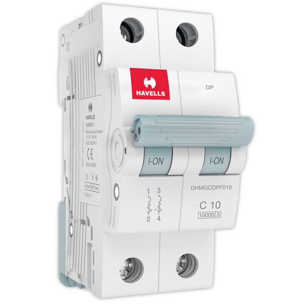 Havells 10A C-Curve 10kA 2 Pole MCB