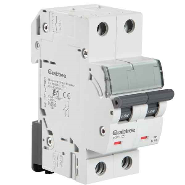 Crabtree 40A C-Curve 10kA 2 Pole MCB