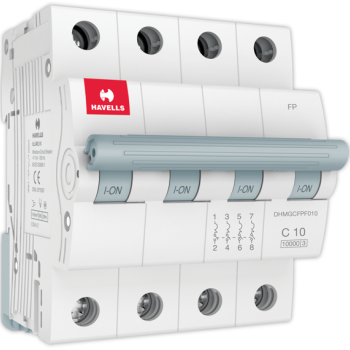 Havells 10A C-Curve 10kA 4 Pole MCB