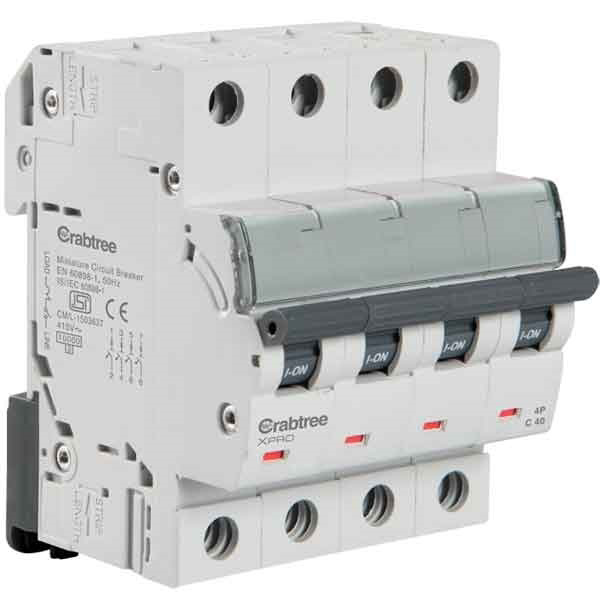 Crabtree 25A C-Curve 10kA 4 Pole MCB