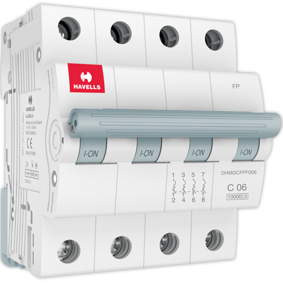 Havells 6A C-Curve 10kA 4 Pole MCB
