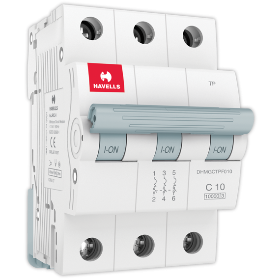 Havells 10A C-Curve 10kA 3 Pole MCB