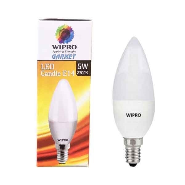 Wipro Garnet 5W E-14 LED Clear Candle Lamp