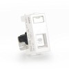 GM AA1043 White RJ11 Socket With Shutter And Name Plate