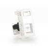 GM AA1043 White RJ11 Socket With Shutter And Name Plate