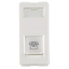 GM AA1043 White RJ11 Socket With Shutter And Name Plate