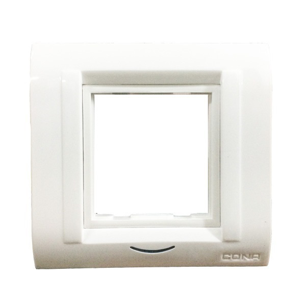 Cona Status 2 Module White Cover Plate With Frame