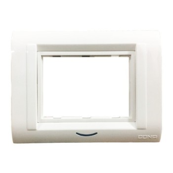 Cona Status 3 Module White Cover Plate With Frame