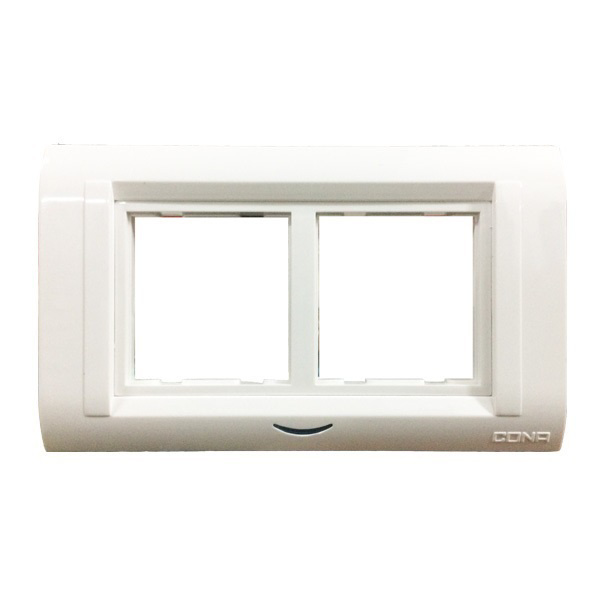 Cona Status 4 Module White Cover Plate With Frame