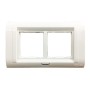 Cona Status 4 Module White Cover Plate With Frame