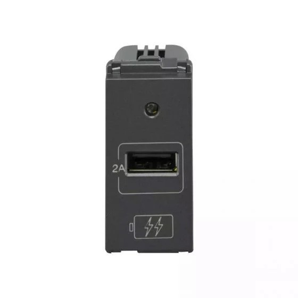 Lauritz Knudsen Englaze CB92101AM02 2A 1M USB Charger Mountain Grey Socket