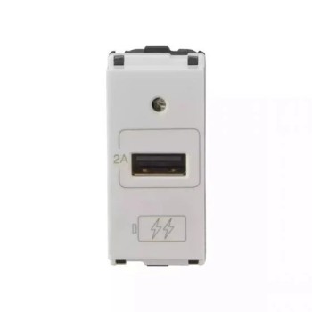 Lauritz Knudsen Englaze CB92101AW02 2A 1M USB Charger Snow White Socket