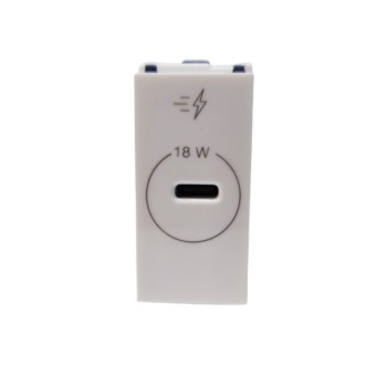Lauritz Knudsen Englaze CB92201AW18 USB Type C PD Charger 18W 1M Snow White Socket