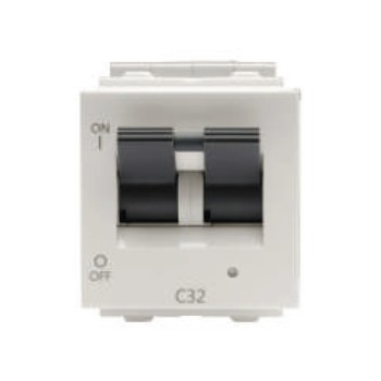 Lauritz Knudsen Englaze CB92202KW32 32A 3kA DP Snow White Mini MCB
