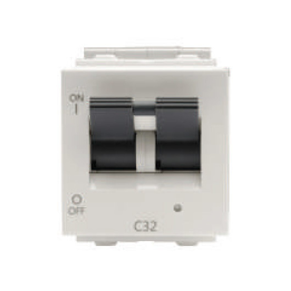 Lauritz Knudsen Englaze CB92202KW32 32A 3kA DP Snow White Mini MCB