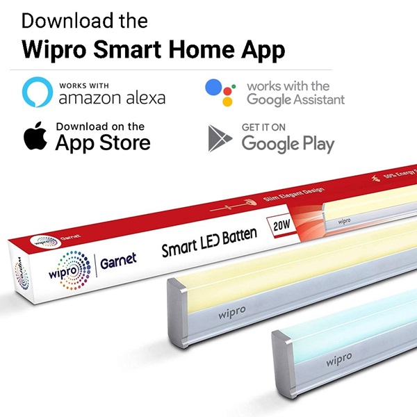 Wipro Garnet 20W Next Smart Color Changing LED Batten